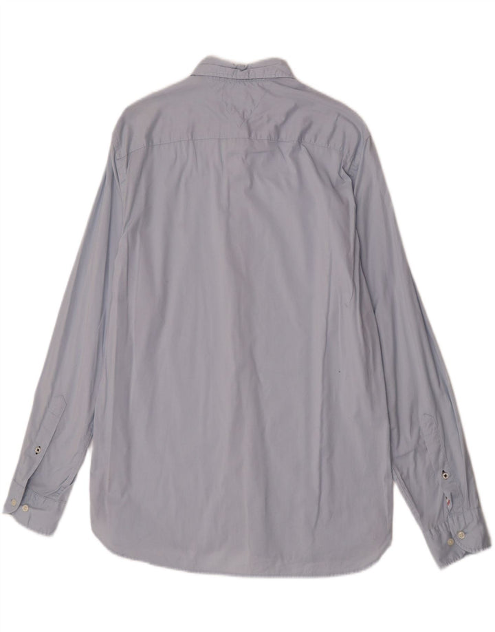 Camicia da uomo Regular Fit Tommy Hilfiger Large in cotone blu