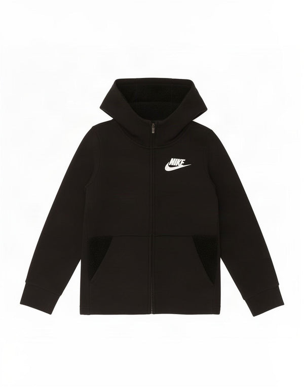 Felpa con cappuccio e zip per ragazze Nike 10-11 anni cotone nero medio