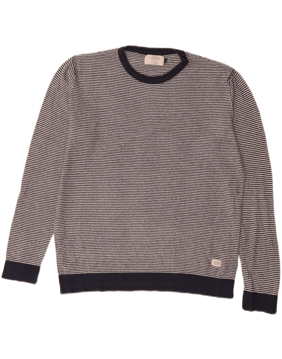 Jack & Jones Maglione girocollo da uomo a righe grandi blu navy