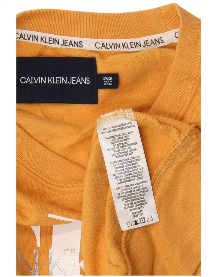 Felpa oversize da donna Calvin Klein Jeans Jumper UK 10 Small Giallo