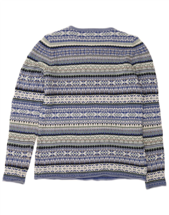 Maglione maglione con scollo a barca da donna Montego UK 14 Blu medio Fair Isle