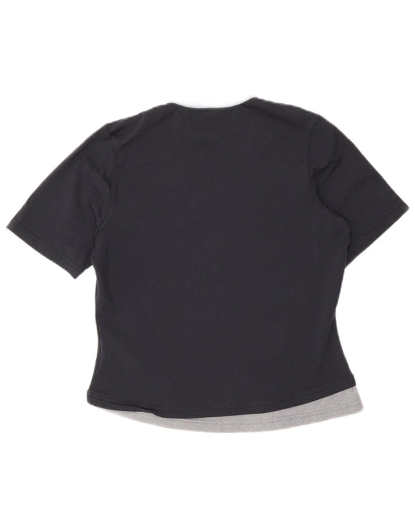 T-shirt corta da donna Nike US 4/6 Small in nylon color block nero