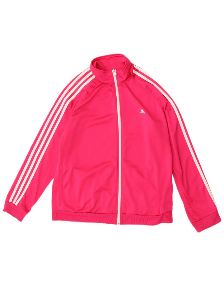 Giacca da tuta da donna Adidas UK 20/22 XL poliestere rosa