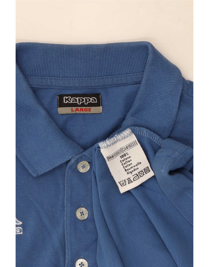 Polo Kappa Uomo Large Blu In Cotone
