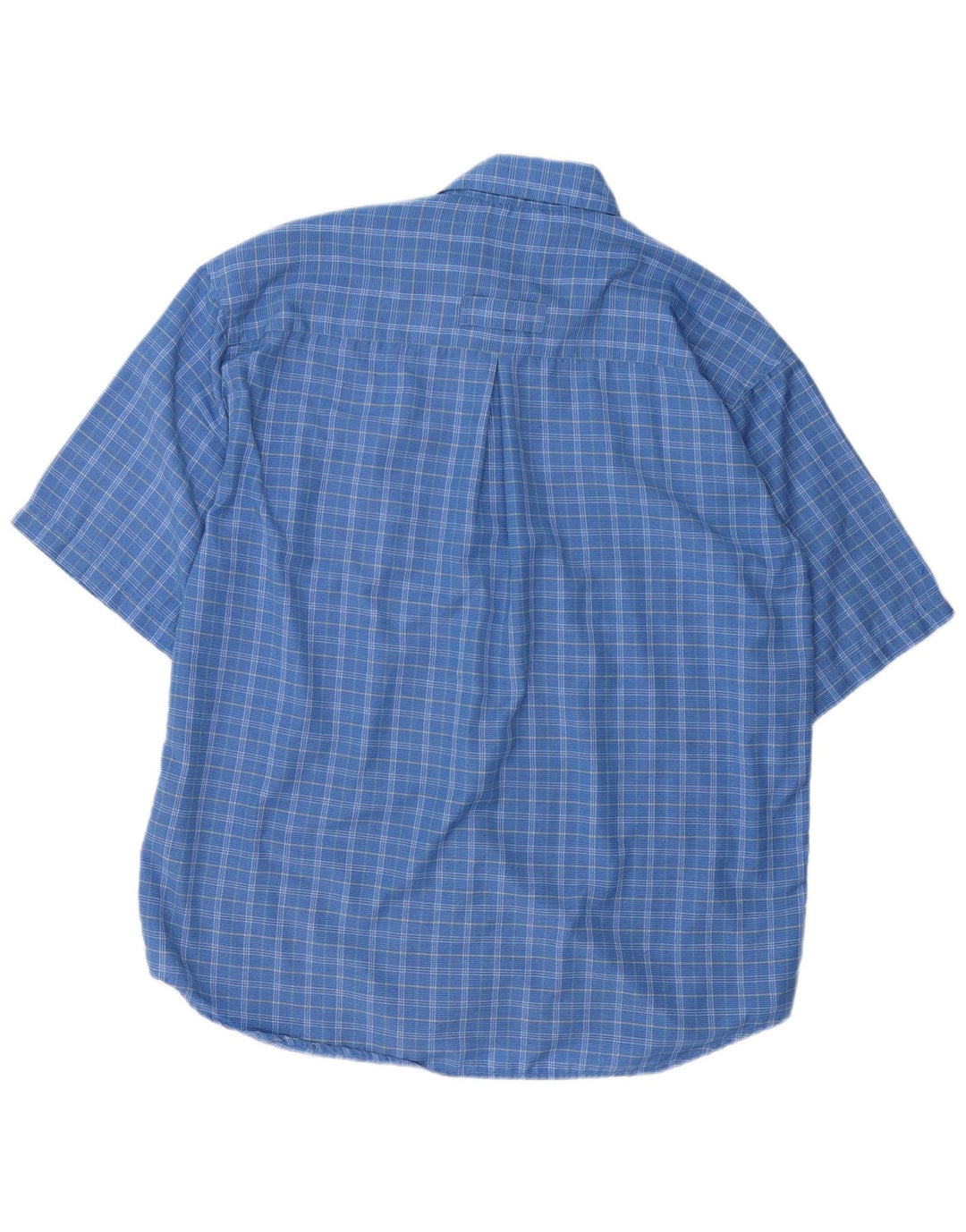 Camicia a maniche corte da uomo Columbia in poliestere a quadri blu grandi