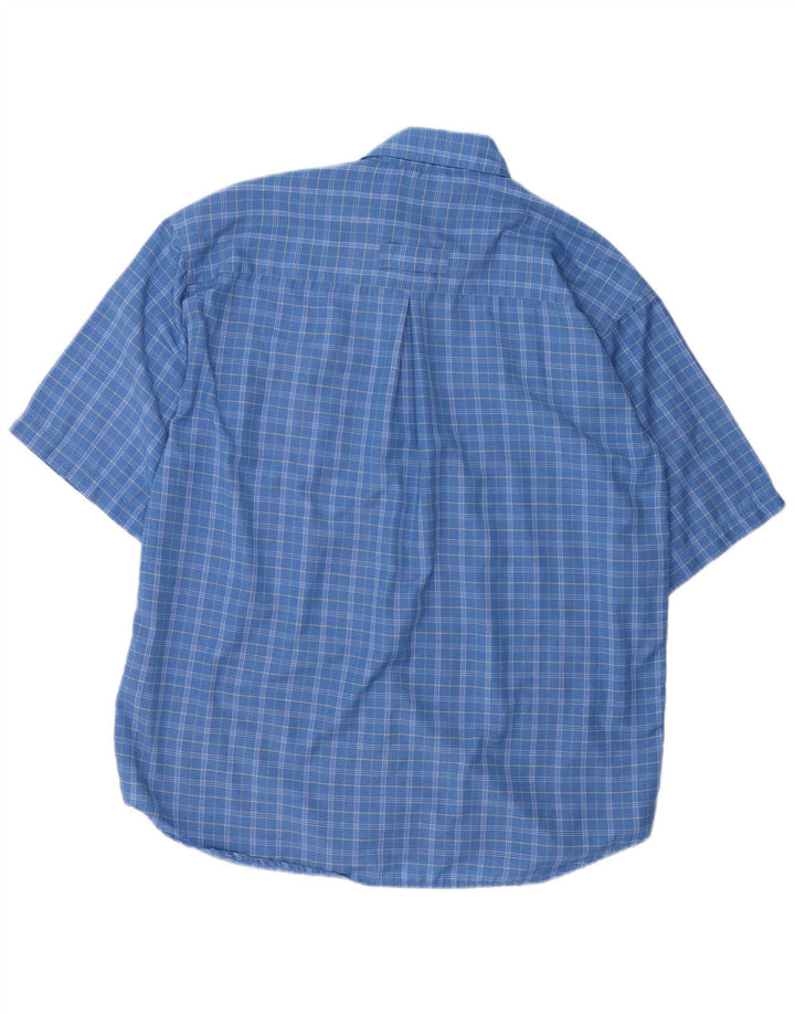 Camicia a maniche corte da uomo Columbia in poliestere a quadri blu grandi