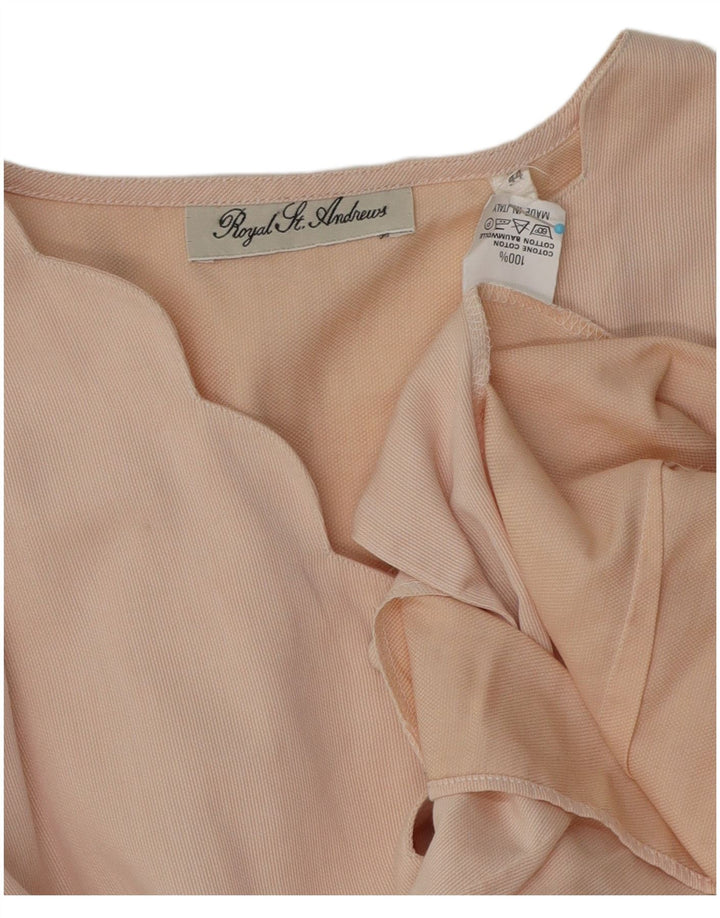 Camicetta Camicia Vintage da Donna IT 44 Cotone Rosa Medio