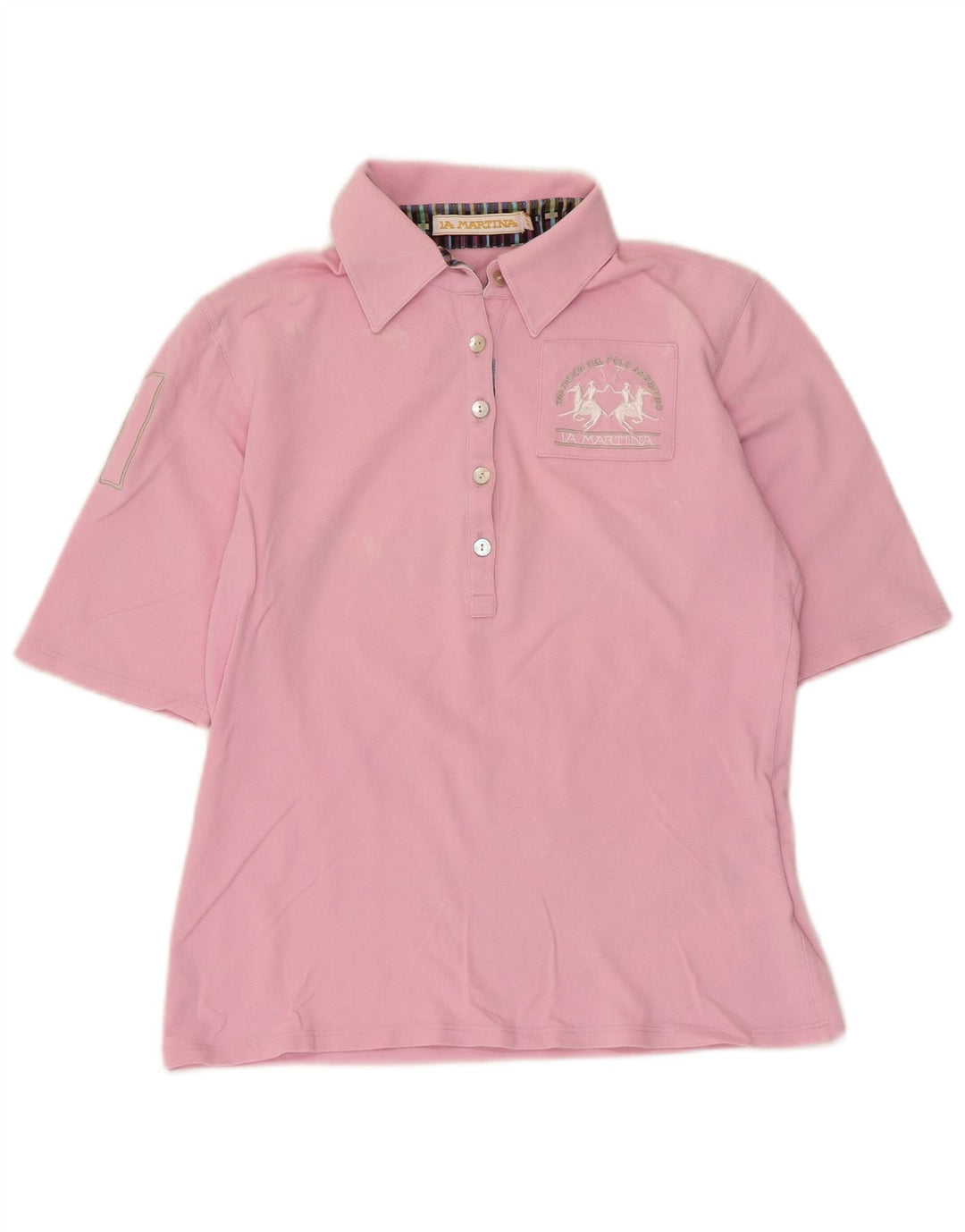 Polo grafica da donna La Martina IT 44 cotone rosa medio