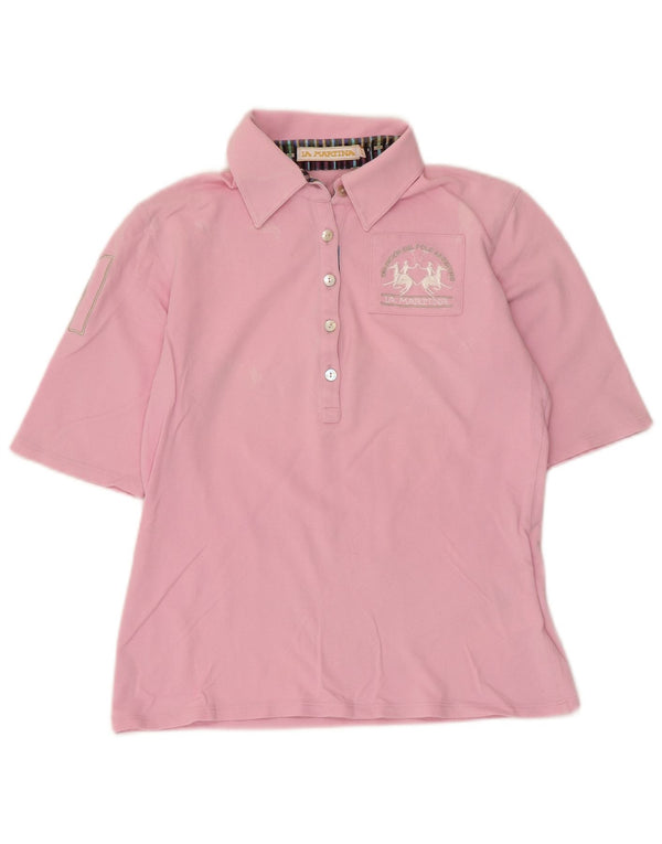 Polo grafica da donna La Martina IT 44 cotone rosa medio