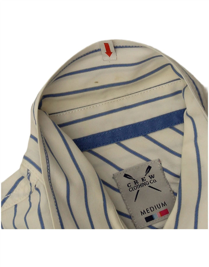 Crew Clothing Camicia da uomo su misura in cotone a righe bianche medie