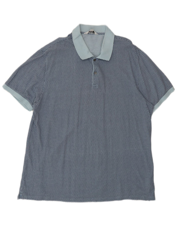 Polo Calvin Klein da uomo con vestibilità classica, grande, in cotone geometrico blu
