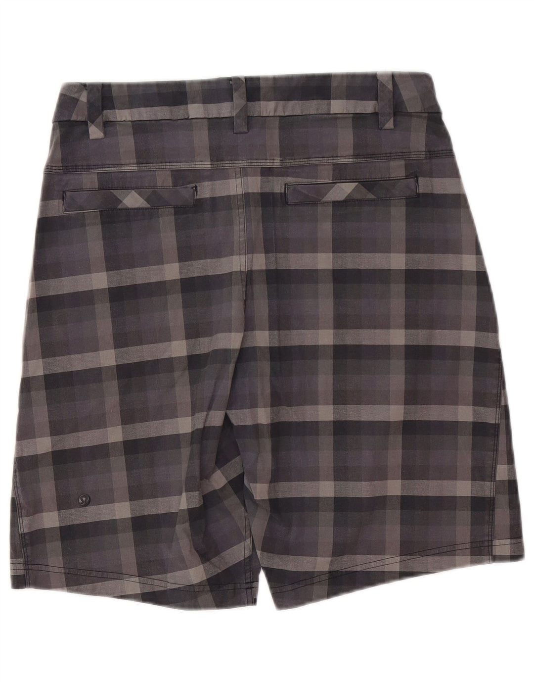 Pantaloncini chino da uomo Lululemon W32 cotone a quadri grigi grandi