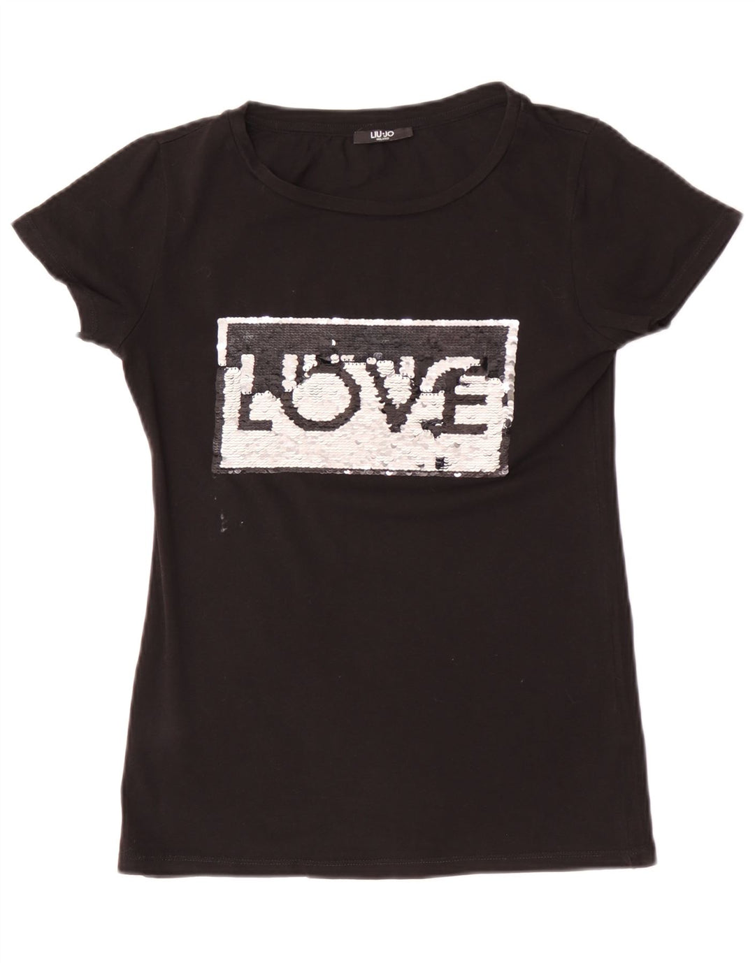T-shirt grafica da donna Liu Jo Top UK 10 piccola nera