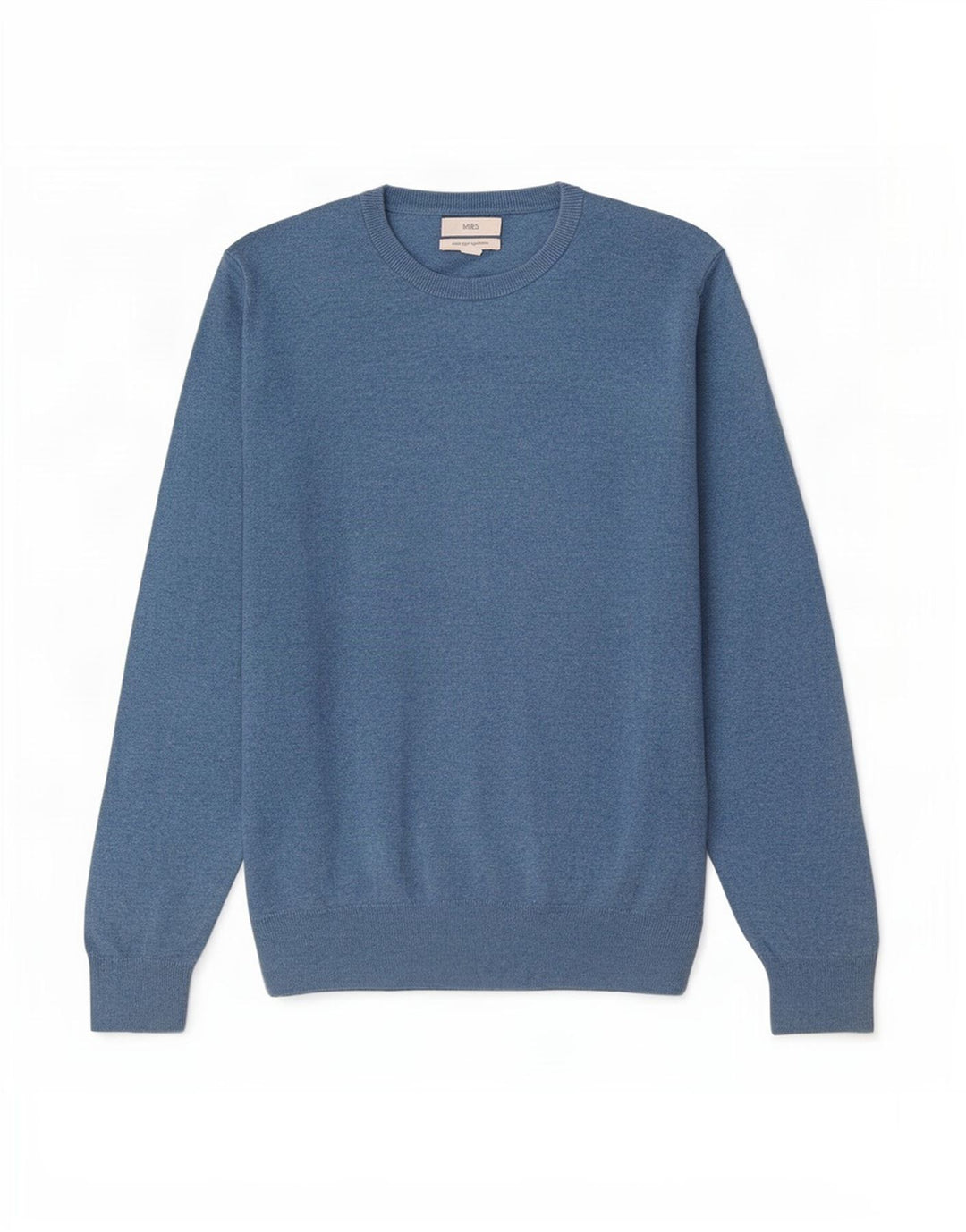 Maglione maglione girocollo da uomo Marks & Spencer grande cotone blu