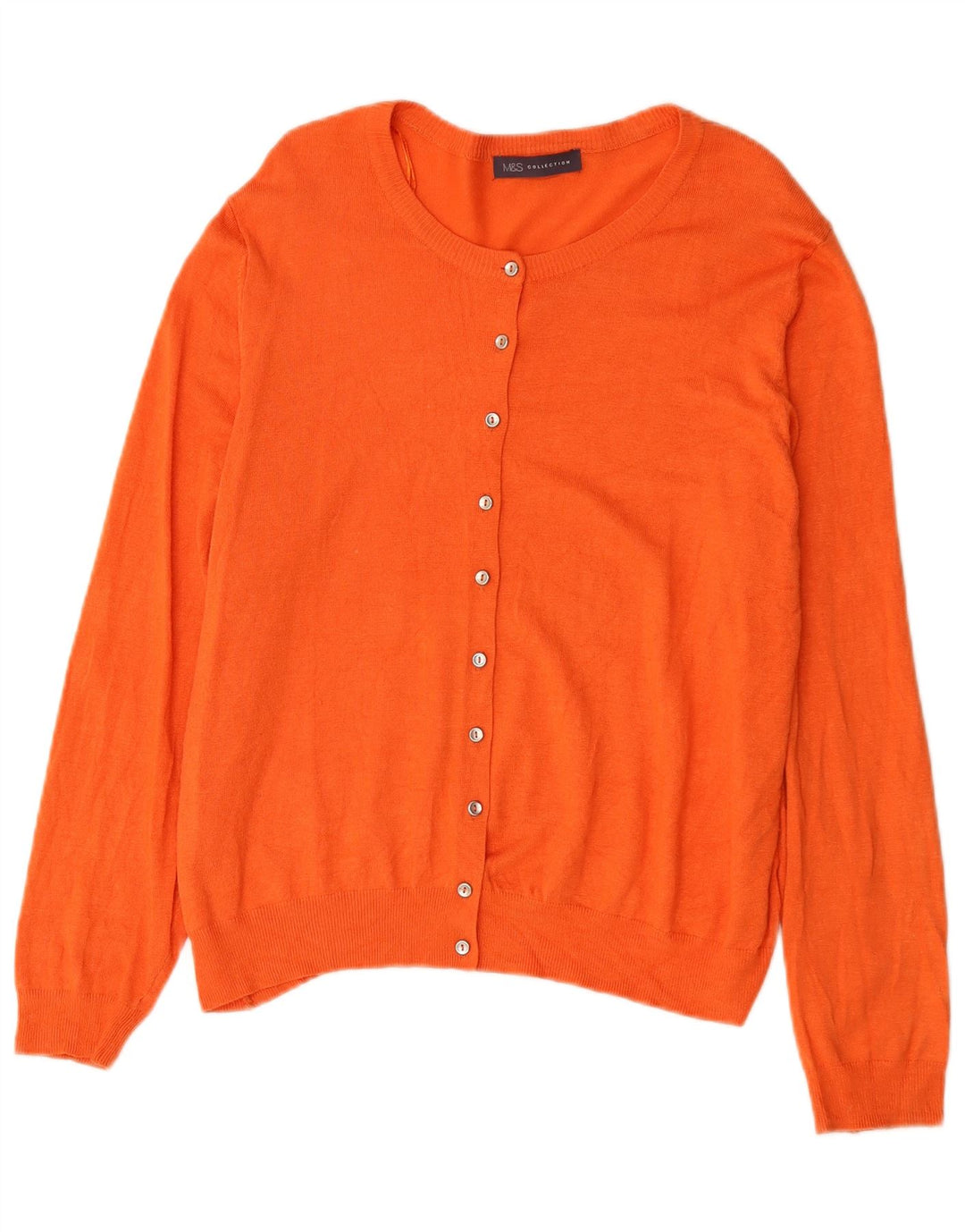 Maglione cardigan da donna Marks & Spencer UK 18 XL Arancione