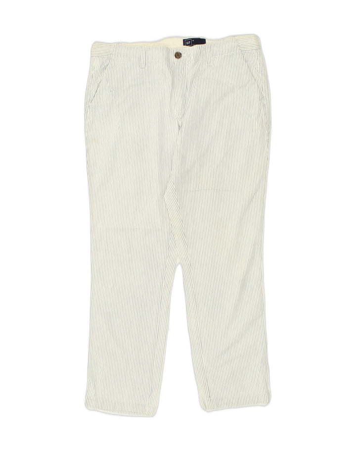 GAP Womens Tapered Chino Trousers US 10 Large W32 L28 Blue Striped Cotton | Vintage Gap | Thrift | Second-Hand Gap | Used Clothing | Messina Hembry 