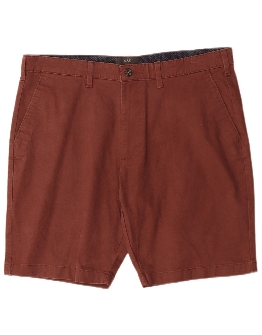 Pantaloncini chino da uomo Marks & Spencer W36 grandi in cotone marrone