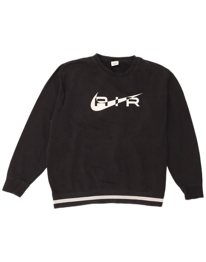 Felpa grafica da uomo Nike Felpa XL in cotone a righe nere