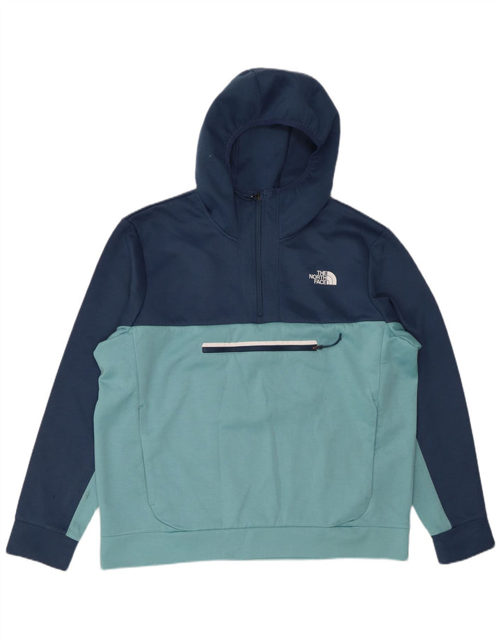 THE NORTH FACE Felpa con cappuccio da uomo con zip e collo XL Blu navy a blocchi di colore
