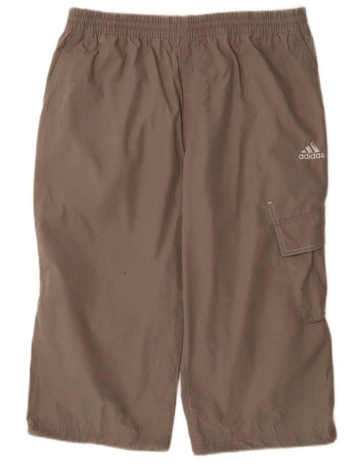 Pantaloni da tuta Adidas Capri Cargo da uomo in poliestere grigio medio