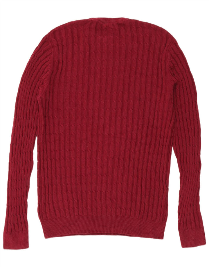 Maglione maglione girocollo da uomo Jack Wills in cotone bordeaux medio