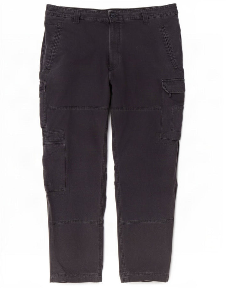 Pantaloni cargo dritti da uomo Marks & Spencer W40 L31 cotone blu navy