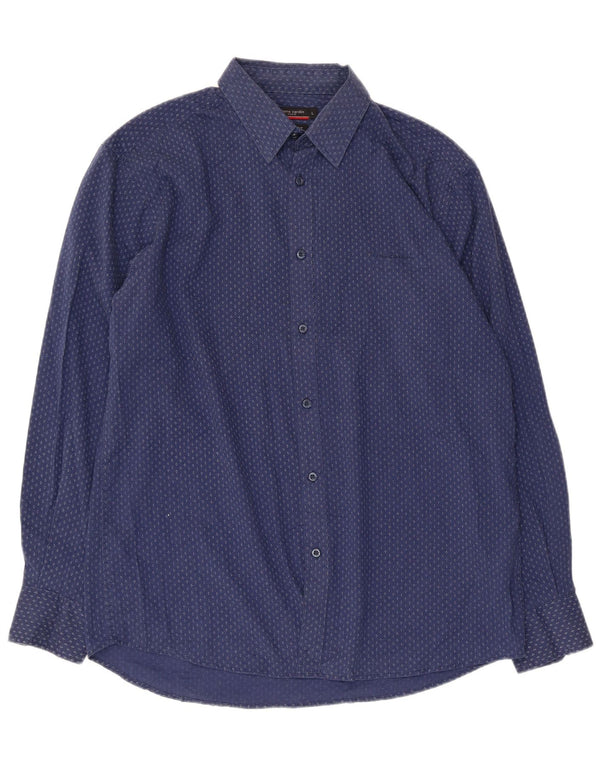 Camicia da uomo dalla vestibilità regolare Pierre Cardin, grande, in poliestere floreale blu navy