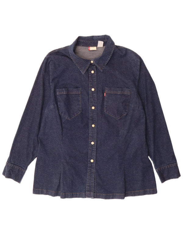 Camicia di jeans da donna Levi's UK 18 XL Cotone blu navy