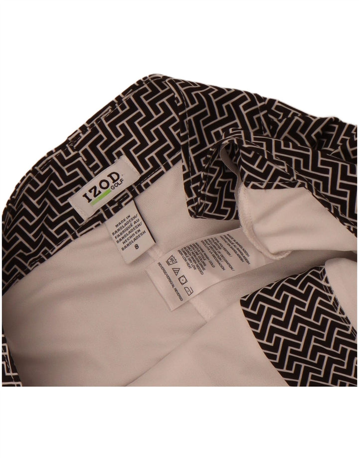 Minigonna da golf da donna Izod US 8 Medium W32 Poliestere geometrico nero