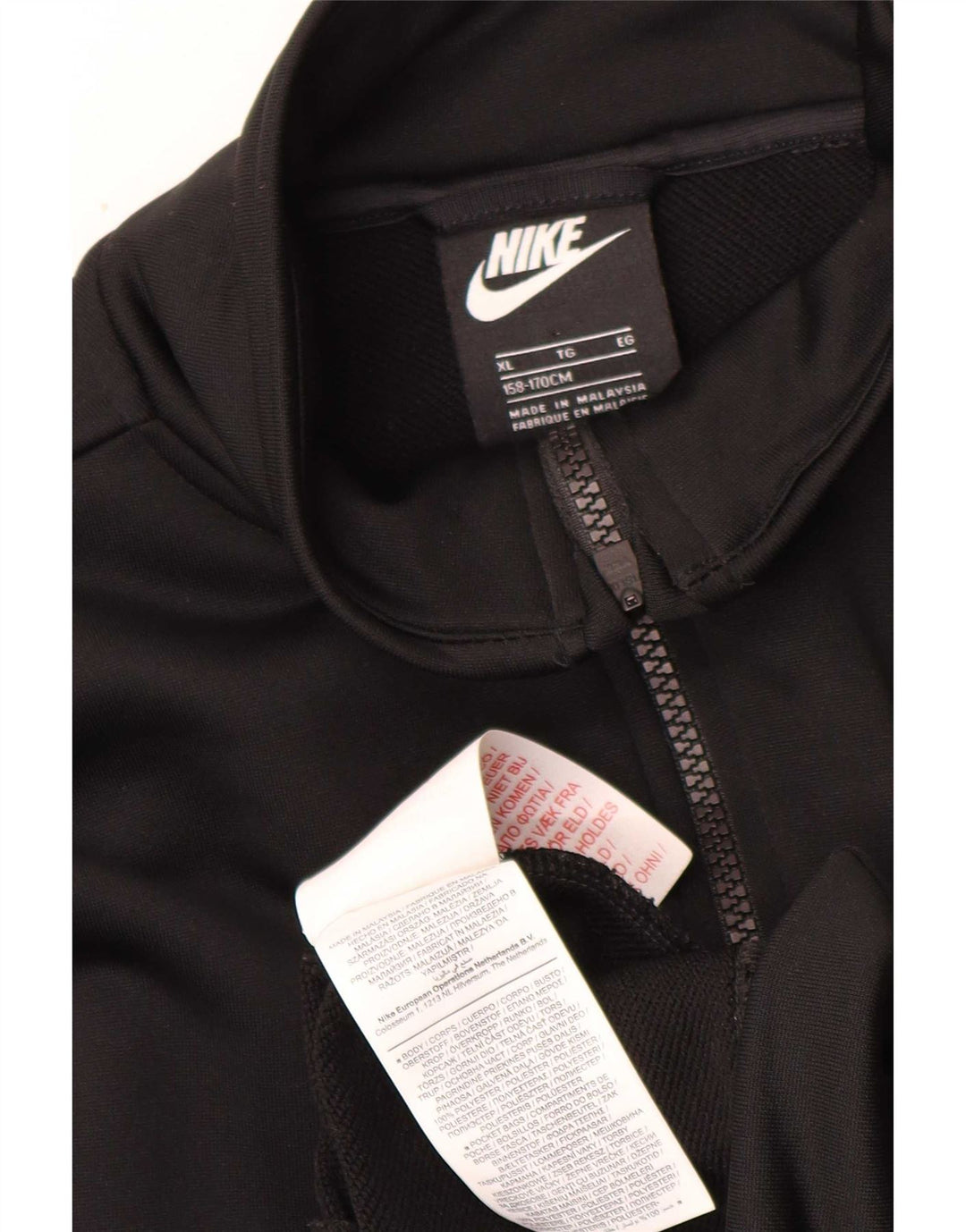 Giacca superiore della tuta da ragazzo Nike 13-14 anni XL poliestere nero