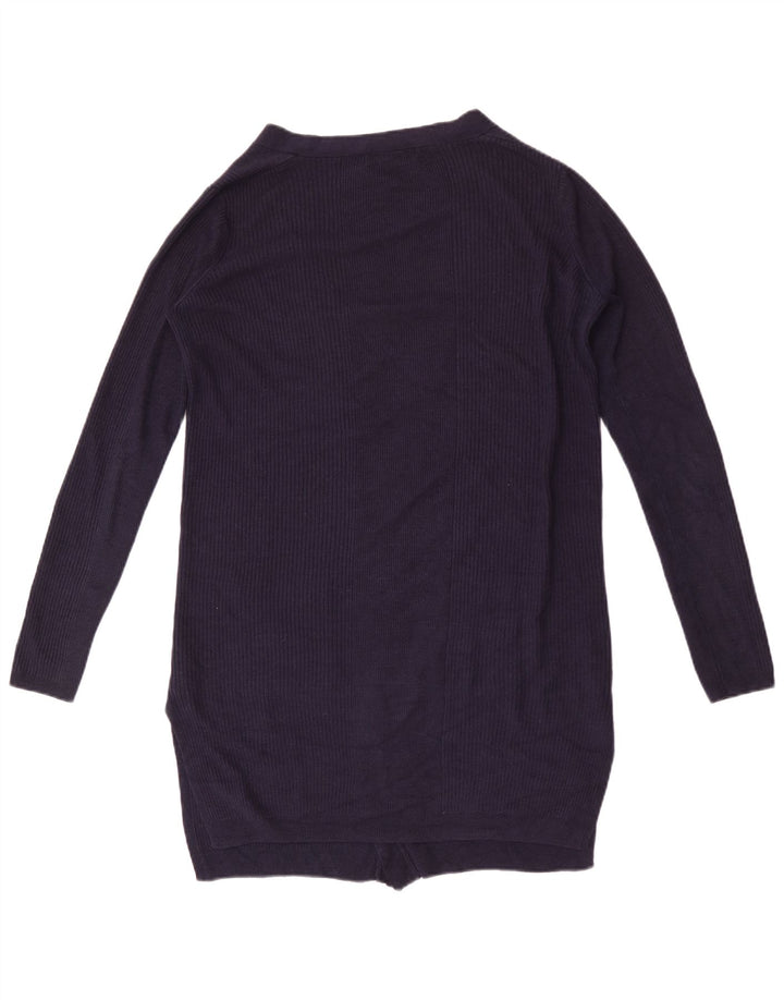 Maglione cardigan lungo da donna Marks & Spencer UK 14 medio blu navy