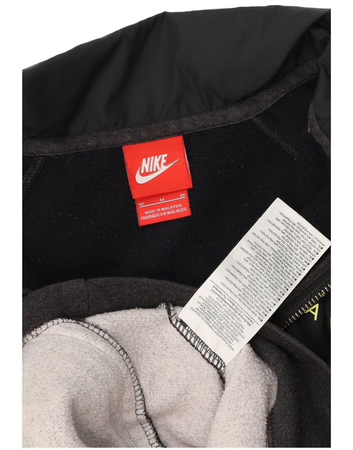Felpa con cappuccio e zip Nike da uomo in cotone color block grigio medio