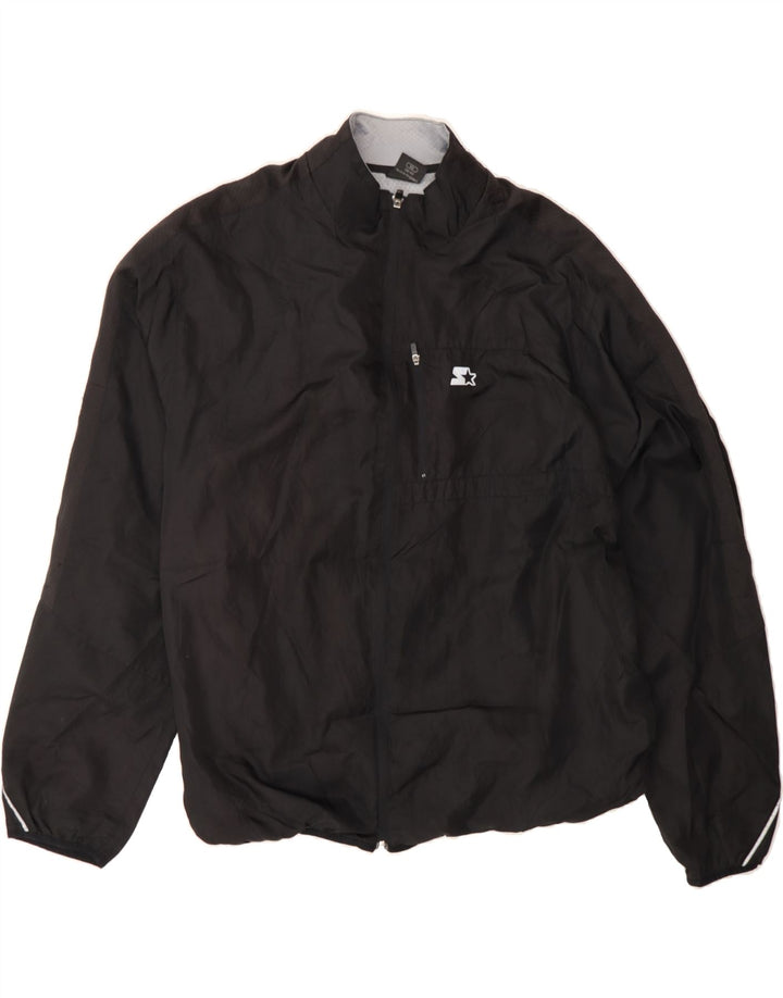 STARTER Mens Bomber Jacket UK 42 XL Black Polyester Vintage Starter and Second-Hand Starter from Messina Hembry 