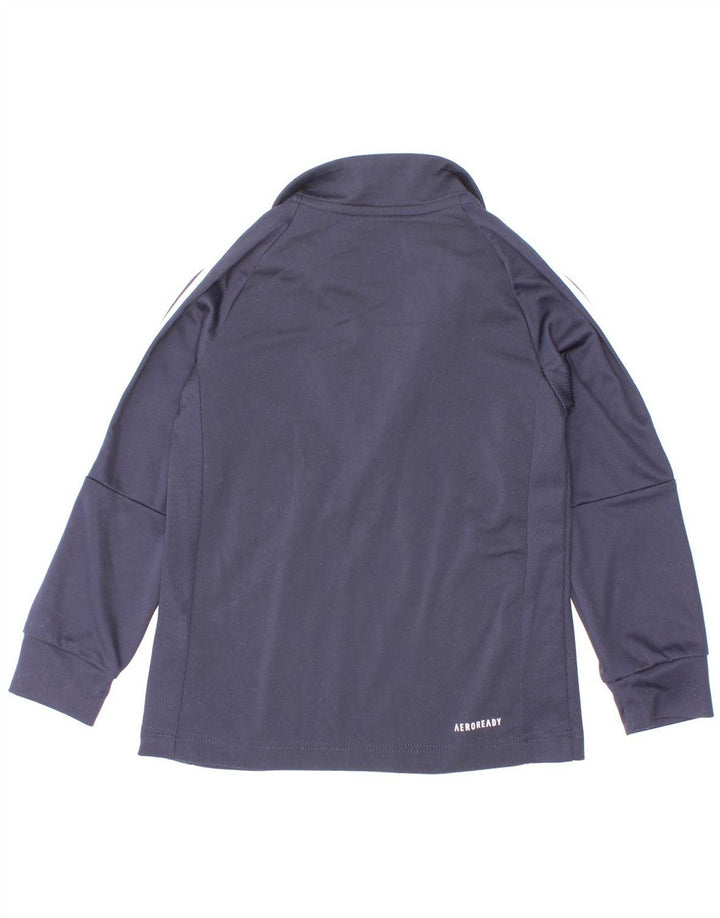 Top della tuta da ginnastica Adidas Aeroready Zip Neck Pullover da bambino 5-6 anni Blu navy