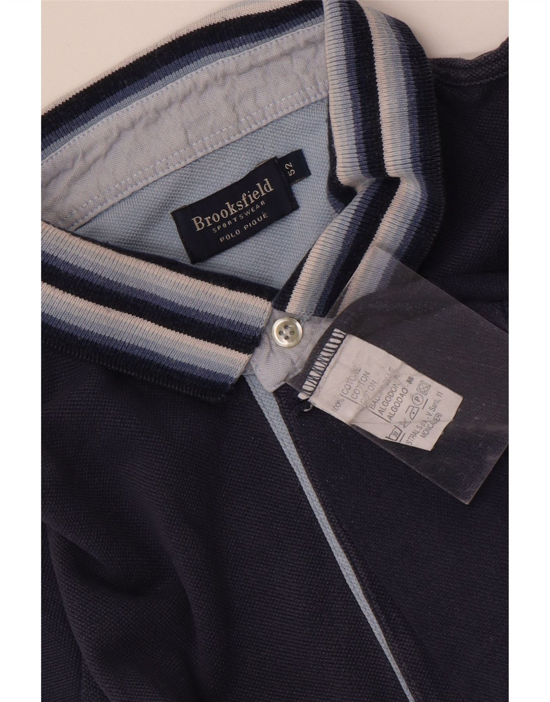 Polo da uomo Brooksfield IT 52 Large in cotone blu navy