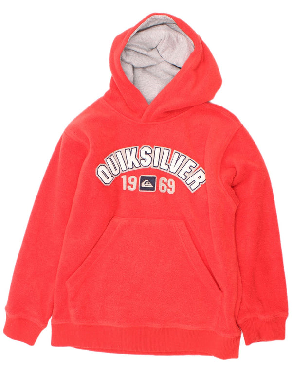 Maglione in pile con cappuccio grafico Quiksilver da ragazzo 9-10 anni in poliestere rosso