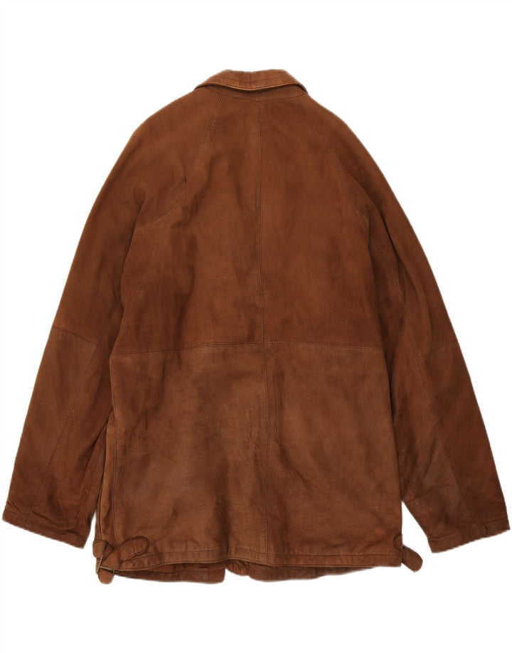Giacca in pelle vintage da uomo IT 52 XL Marrone