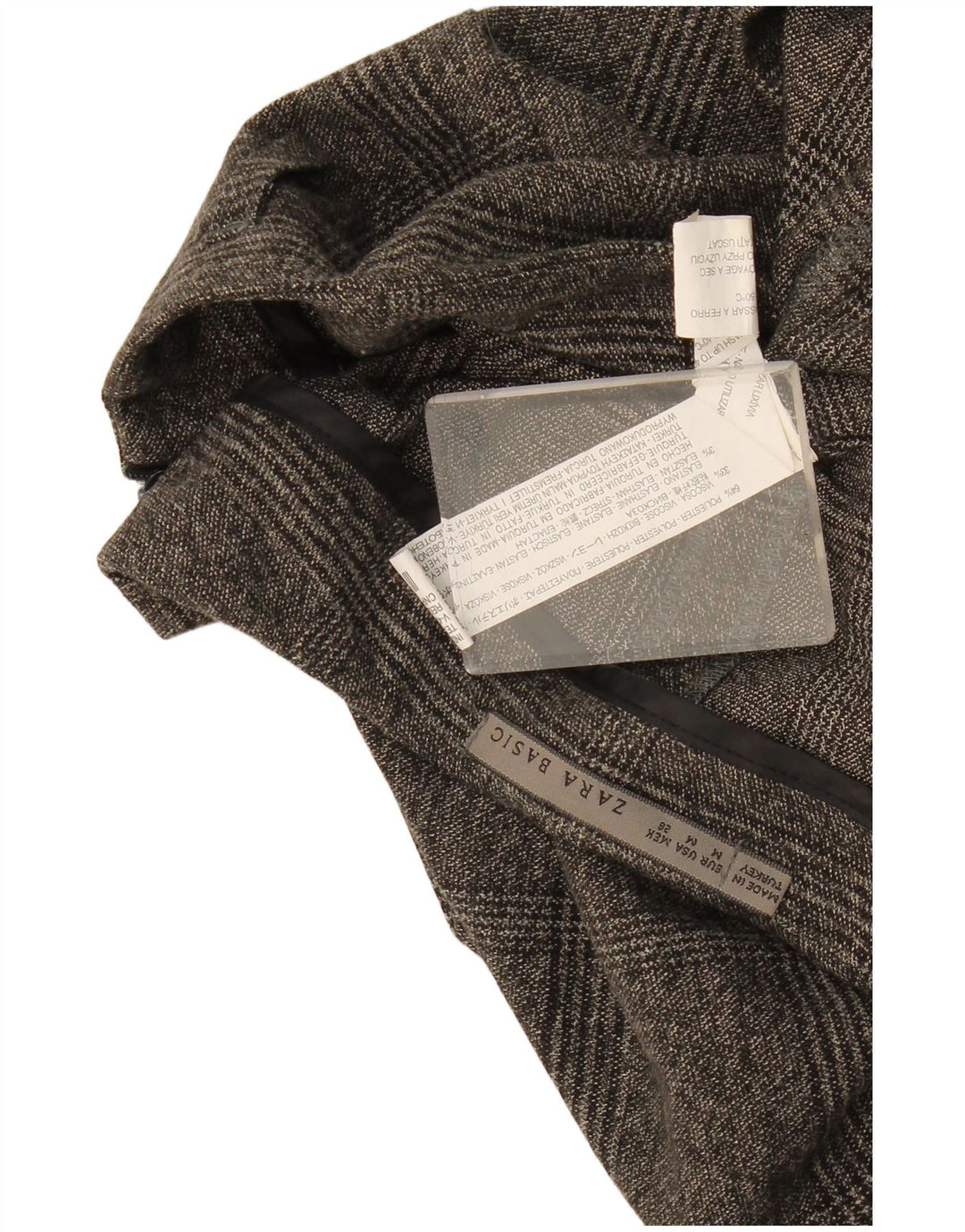 Gonna dritta da donna Zara media W28 poliestere scozzese grigio
