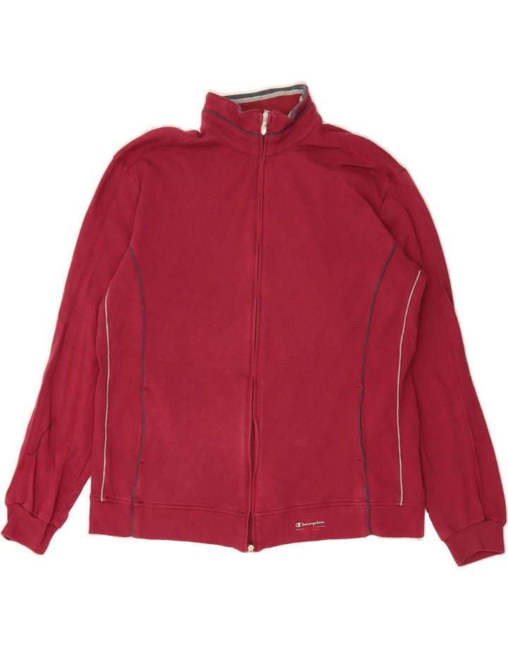 CHAMPION Womens Tracksuit Top Jacket UK 20 2XL Red Cotton Vintage Champion and Second-Hand Champion from Messina Hembry 