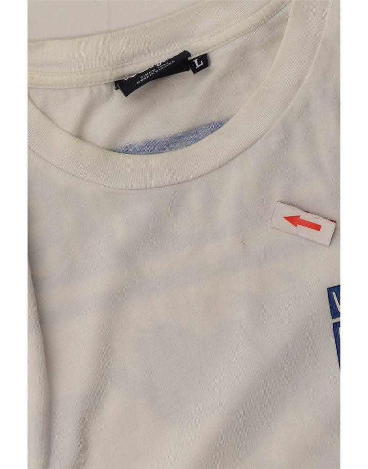 T-shirt grafica da uomo Weird Fish Top grande in cotone bianco