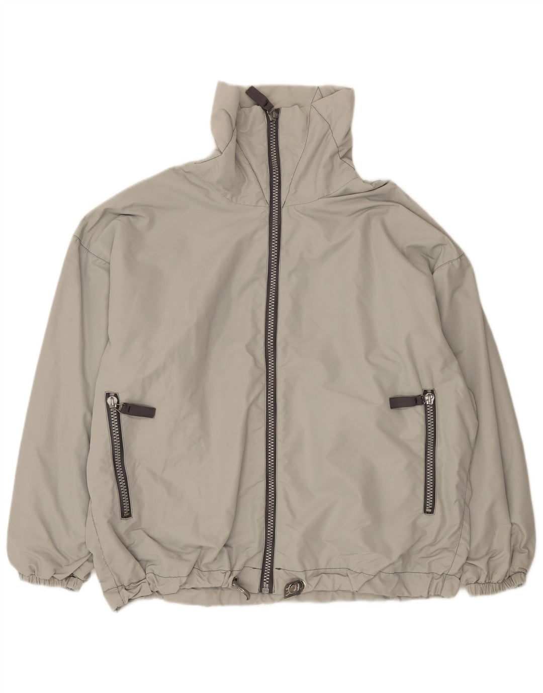 Giubbotto bomber oversize con grafica vintage da uomo UK 40 grande in poliammide grigio