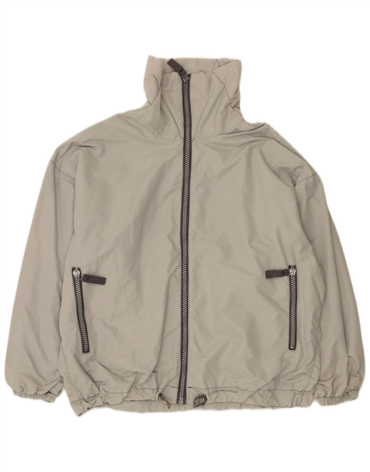 Giubbotto bomber oversize con grafica vintage da uomo UK 40 grande in poliammide grigio