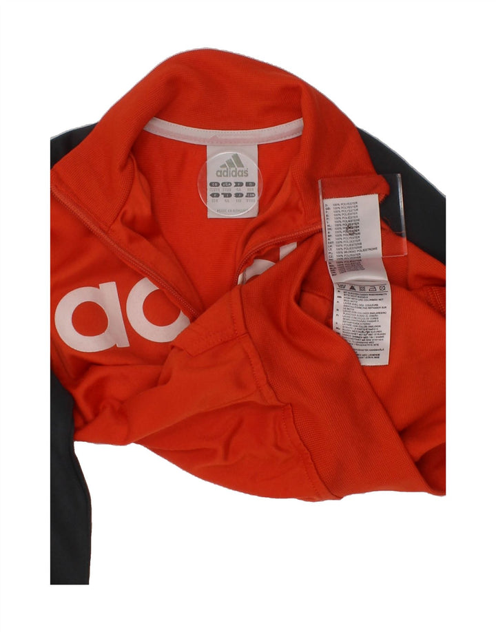 ADIDAS Boys Graphic Tracksuit Top Jacket 3-4 Years Orange Colourblock Vintage Adidas and Second-Hand Adidas from Messina Hembry 