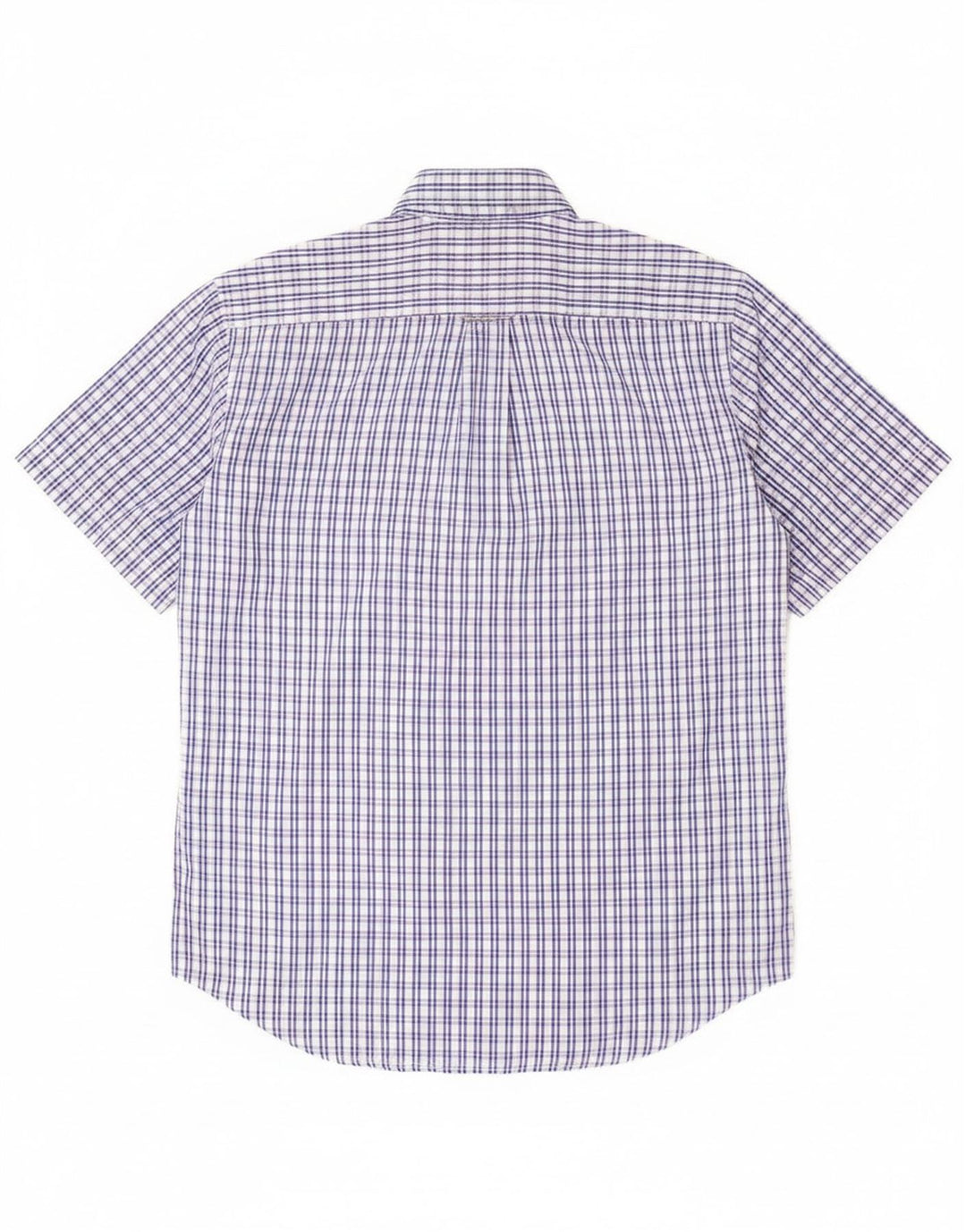Camicia da uomo a maniche corte dal taglio classico di Dack in cotone a quadri blu medio