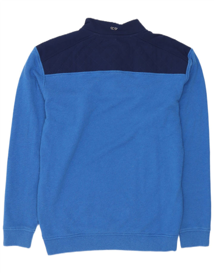VINEYARD VINES Felpa da uomo con collo abbottonato, maglione blu medio color block
