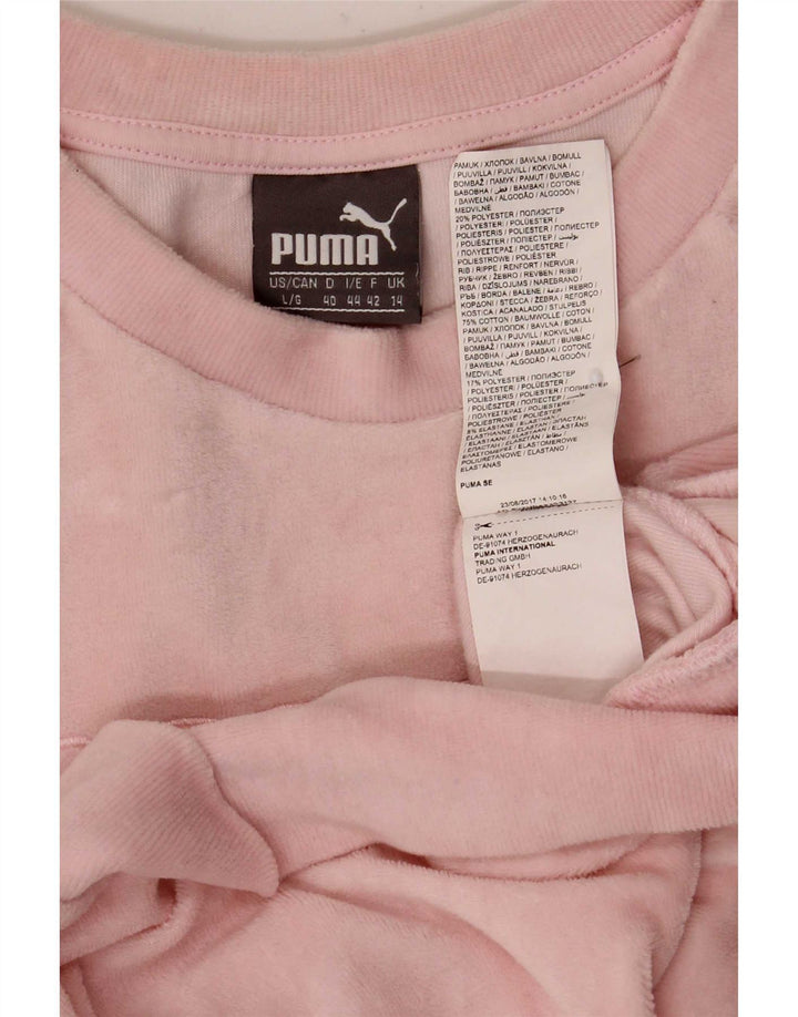 Felpa oversize con grafica da donna Puma UK 14 Large Pink Cotton