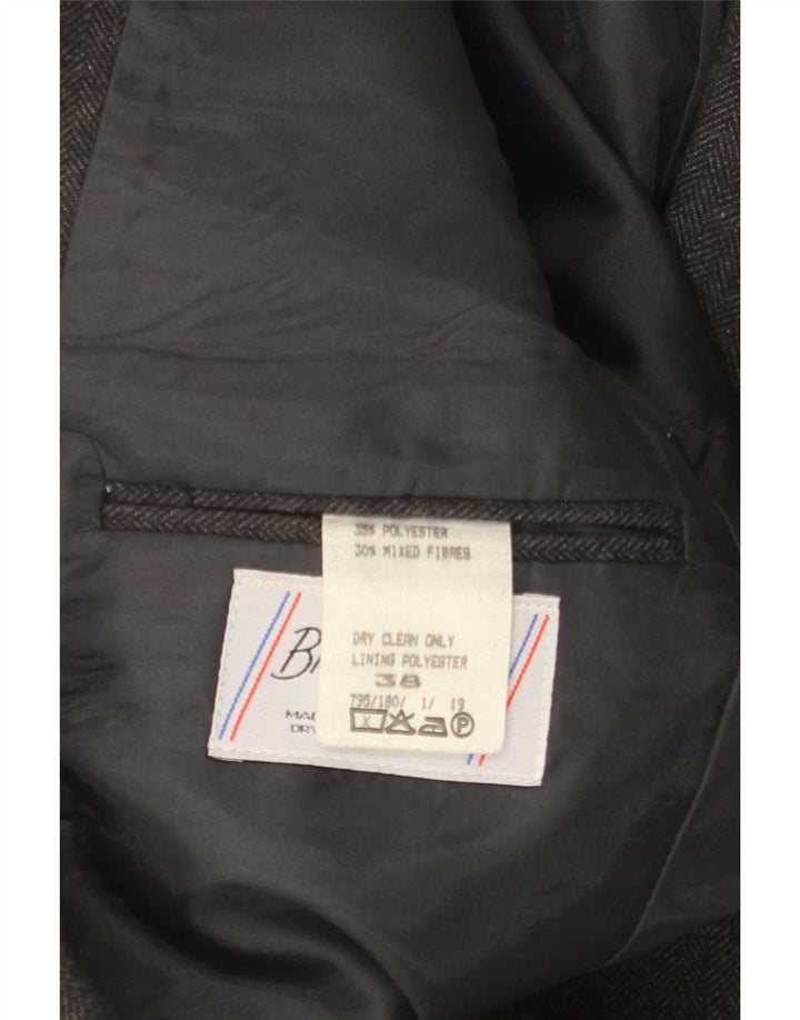 Bruce Corman Mens 1 Button Blazer Jacket UK 38 Medium Grey Polyester