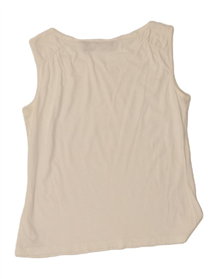 EDDIE BAUER Womens Vest Top UK 14 Large White Cotton Vintage Eddie Bauer and Second-Hand Eddie Bauer from Messina Hembry 