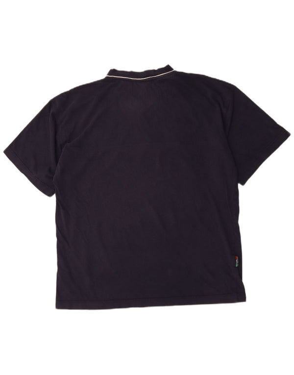 T-shirt da uomo Lotto Top Large in cotone blu navy