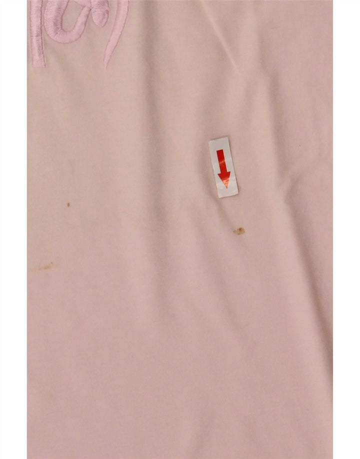 T-shirt grafica oversize da donna Benetton Top UK 14 cotone rosa medio